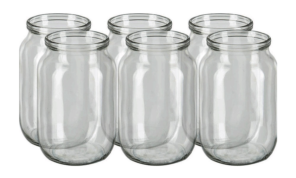 Шесть стеклянных банок