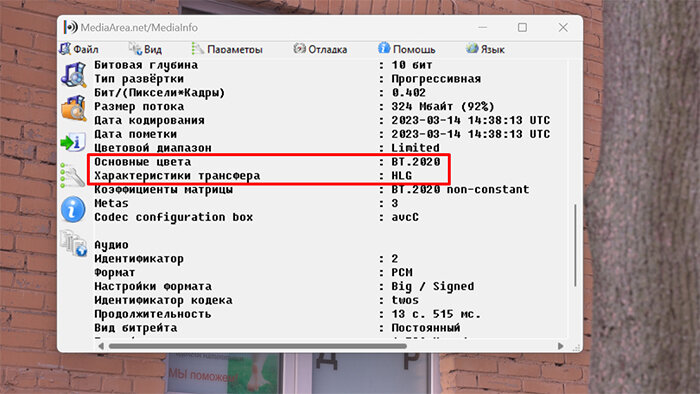 Исходник видео снят в цветовом пространстве HLG.