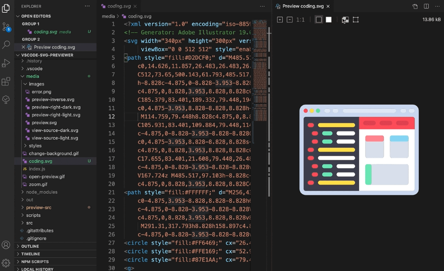 Svg Preview в VSCode | Академия сайтов 
