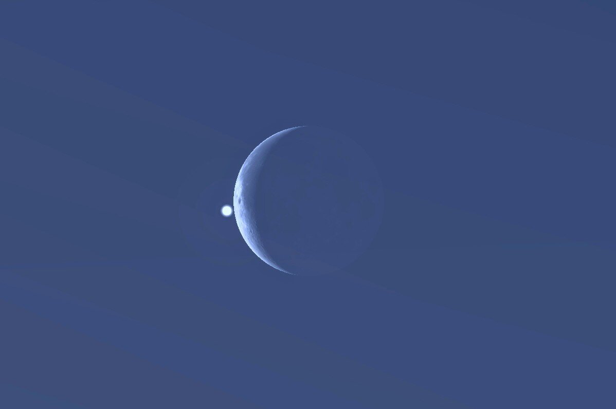 Венера и Луна днём 11 ноября 2023 года, изображение из открытых источников