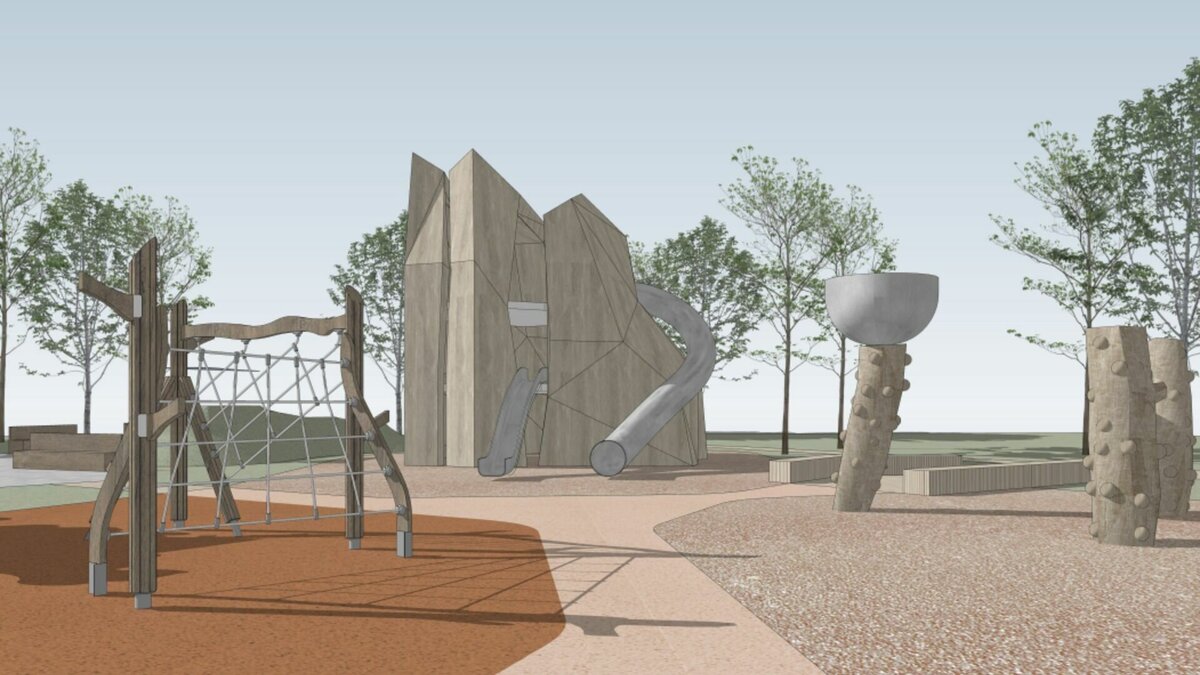     В Красноярске реконструируют центральный парк. Одной из новинок станет масштабный детский игровой комплекс с отсылками на заповедник «Столбы».