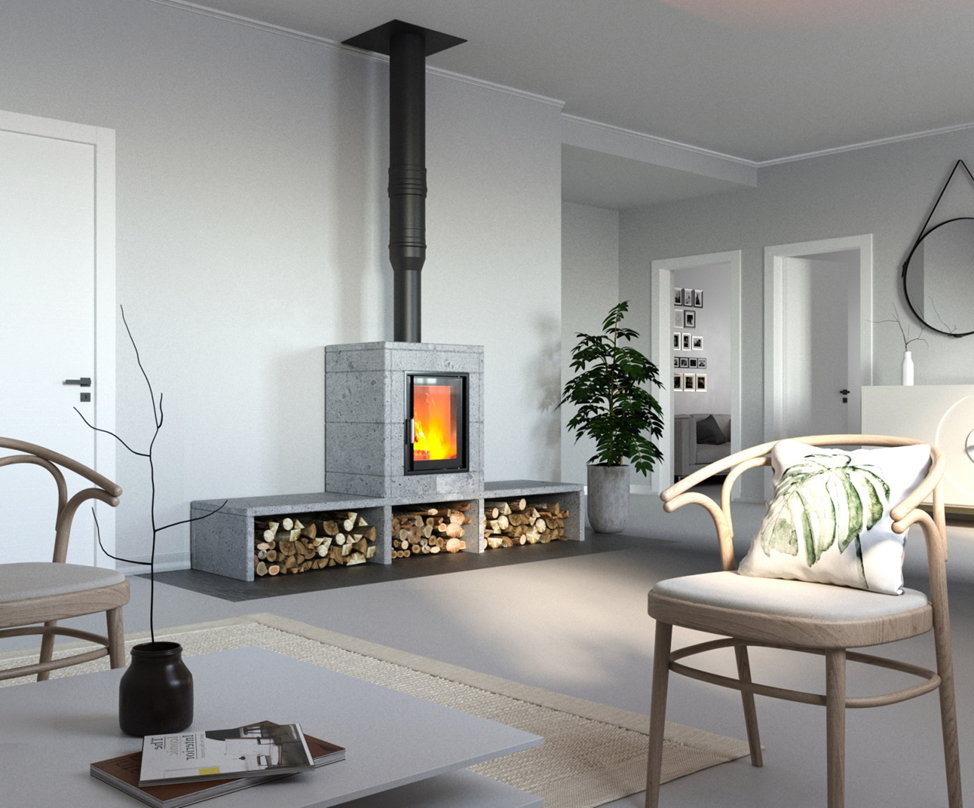 Обогрев дома камином без газа и электричества