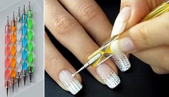 Дизайн ногтей на каждый день — французский маникюр с золотой линией
