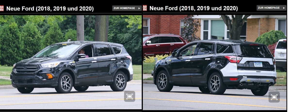 Принт-скрин публикации немецкого AutoBild с фото испытаний будущего кроссовера Ford Focus (http://www.autobild.de/bilder/neue-ford-2018-2019-und-2020--8553335.html#bild13) 