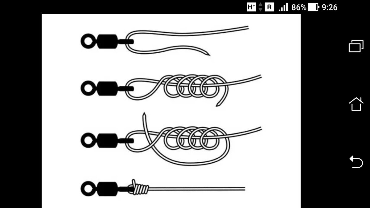 Как завязать поводок на спиннинг. Рыболовный узел улучшенный Клинч. Паломар узел для рыбалки с карабином. Узел для привязывания вертлюжка к леске. Узел рапала кнот.