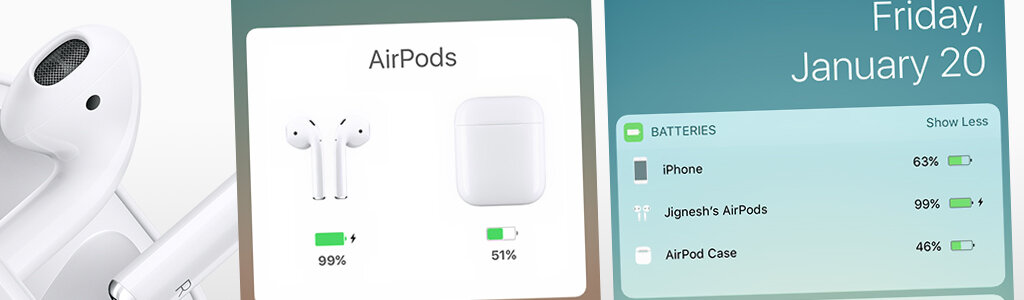 Индикатор процента батареи есть на iPhone, в виджете «Аккумулятор», на светодиоде футляра и в списке Bluetooth-соединений на Mac.