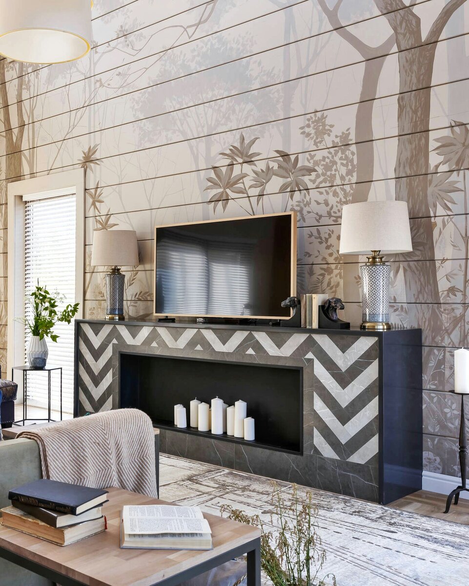 Лесной стиль в гостиной