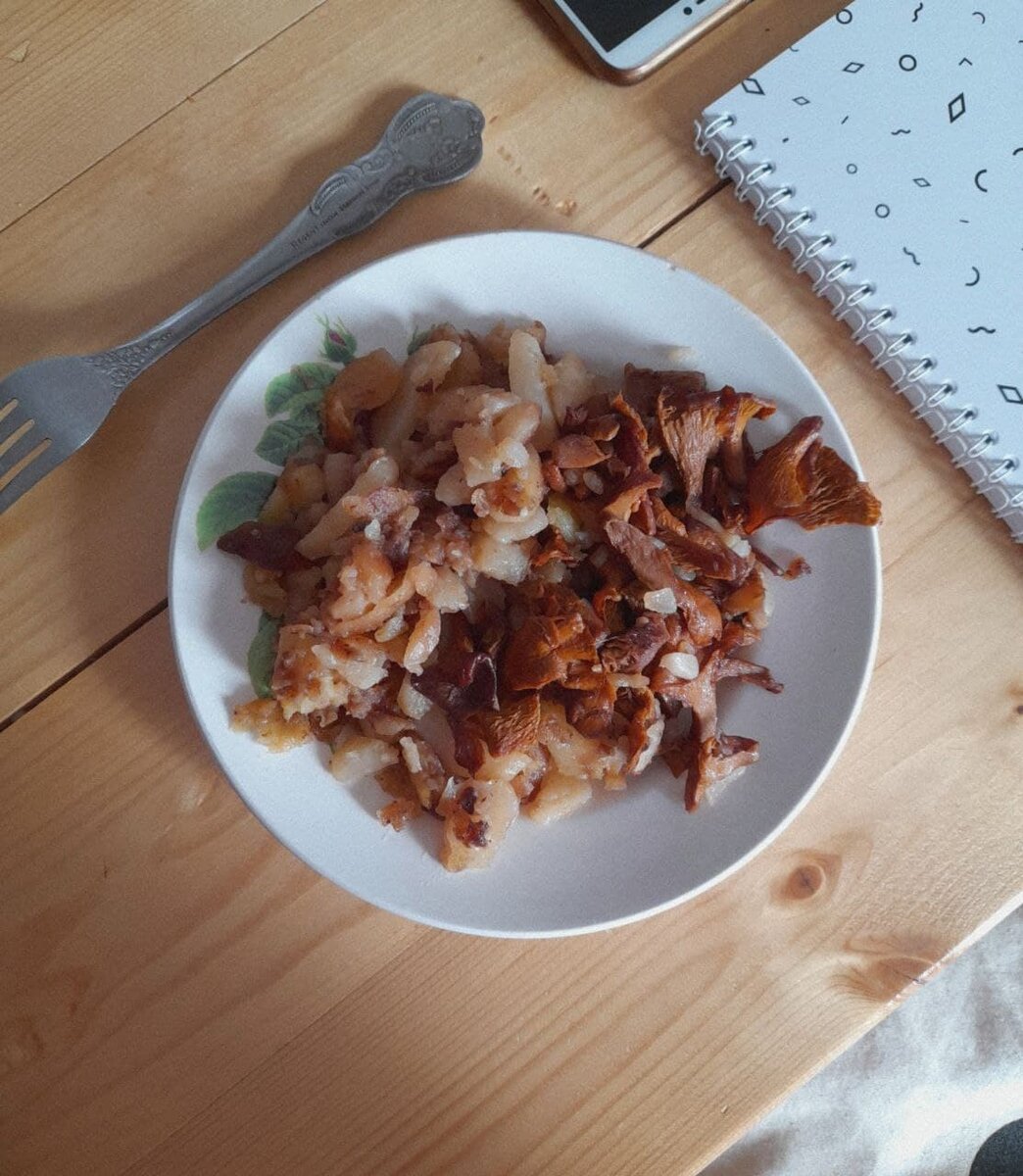 Жареный картофель с грибами