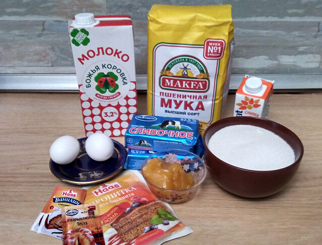 Продукты, необходимые для приготовления Медовика.