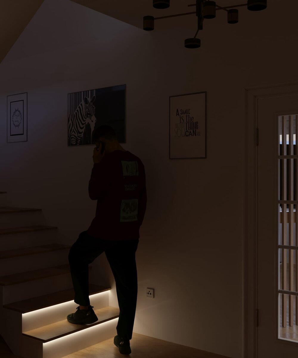 Свет на лестнице в доме (76 фото)