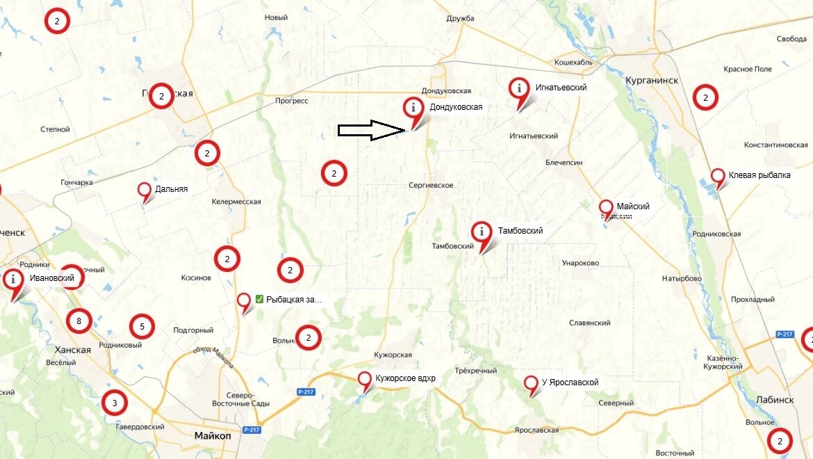 Карта платников краснодарского края. Станица Дондуковская такси.