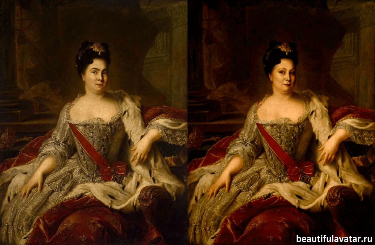 Карл Брюллов - Екатерина первая 😍 + Красивый портрет в образе с лицом девушки 👍 Заказывайте изготовление на beautifulavatar.ru 👍