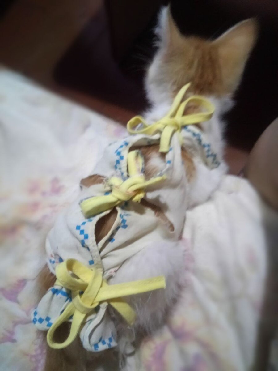 Второй бандаж сделала из детского носового платка