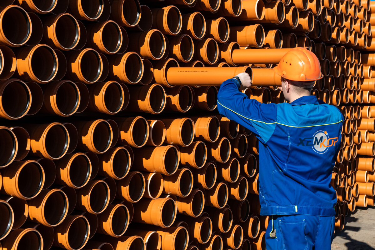 Трубы наружной канализации НПВХ АО"Хемкор" 