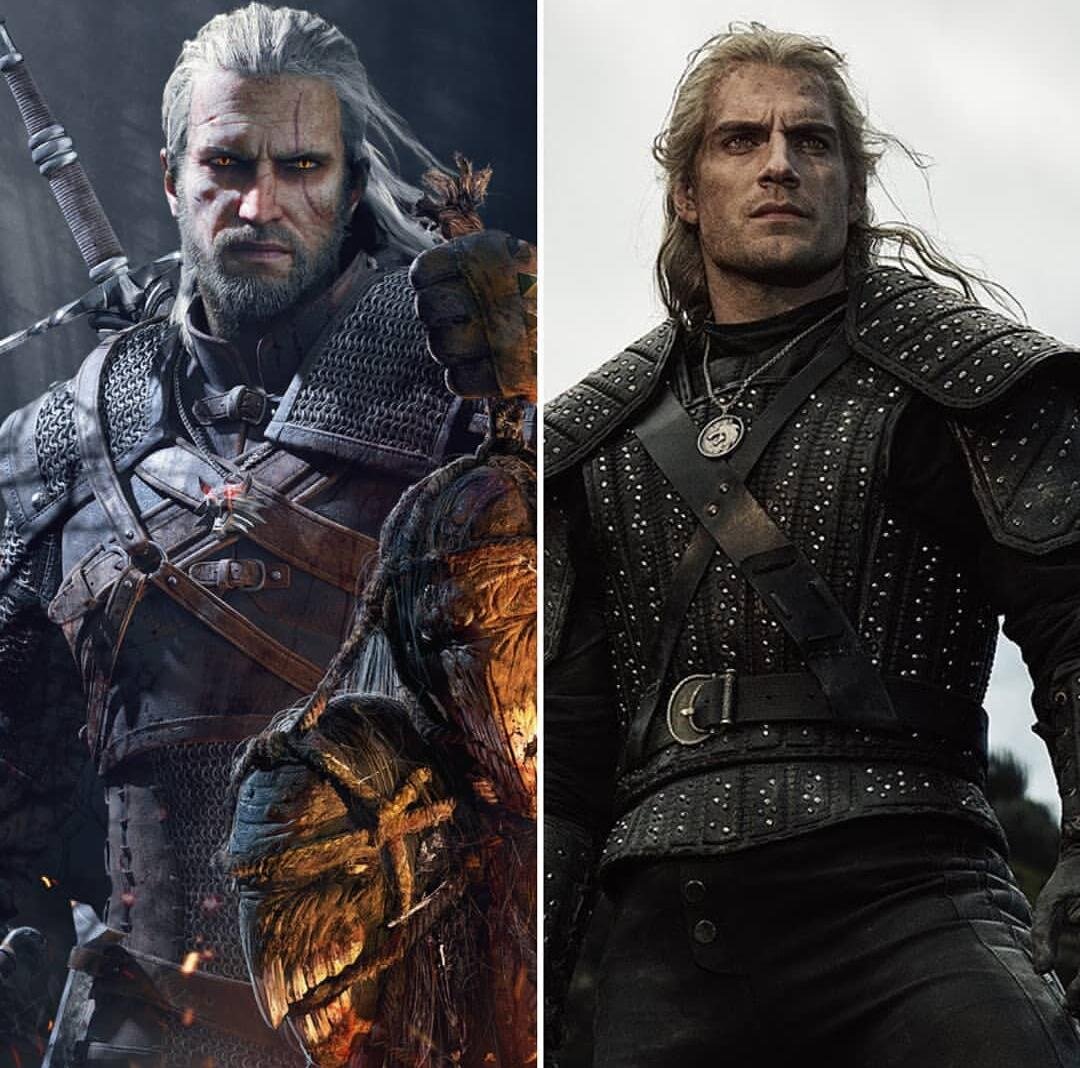 Игровой и сериальный Геральты.