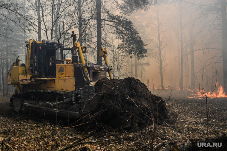    Ведется проливка минеральных полос для предотвращения распространения пожара (архивное фото)