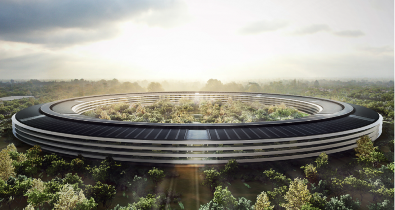  В Сети опубликовано видео, запечатлевшее новую штаб-квартиру компании Apple, строительство которой уже почти завершено.