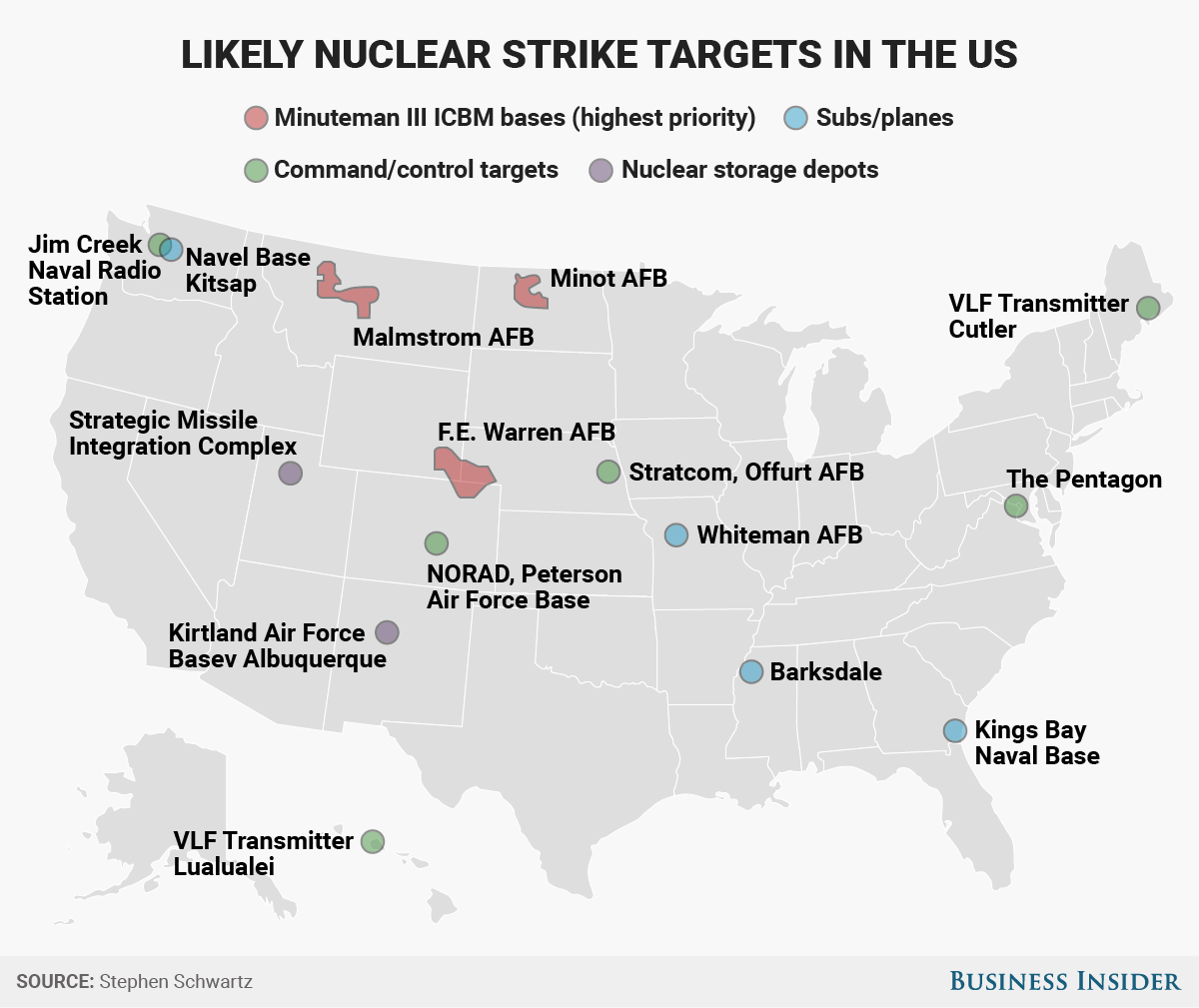 Какие города стратегически важные. Карту США С целями для нанесения ядерных ударов. Карта целей ядерных ударов по территории США. Цели ядерных ударов по России на карте. Цели американских ядерных ракет в России карта.