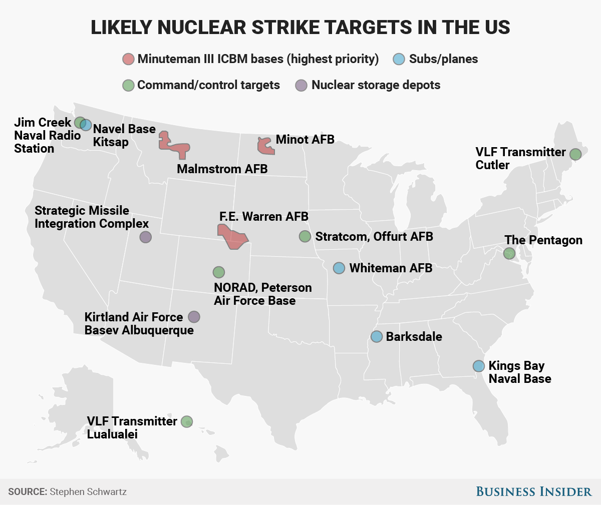 Ядерный цели. Карта ударов ядерного удара по США. Карту США С целями для нанесения ядерных ударов. Цели американских ядерных ракет в России карта. Цели ядерных ударов по России на карте.