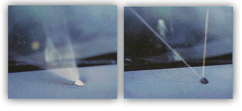 Бывает и так, веерная форсунка начинает работать как двуствольная простая