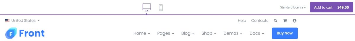 шапка шаблона Front – Multipurpose Responsive Template