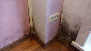 Рассмотрим вариант первый: температура стены или её участка ниже точки росы. Причин низкой температуры может быть несколько: 1). Это недостаточное утепление (сопротивление теплопередаче) наружной стены, например застройщик (или подрядчик) решил сэкономить, посчитав, что недостачу теплоизоляции внутри стены никто не заметит. Но при эксплуатации дома такие участки хорошо видно на тепловизоре – как на фото ниже (красный цвет показывает повышенную температуру наружной стены, т.е. в этом месте плохая теплоизоляция):