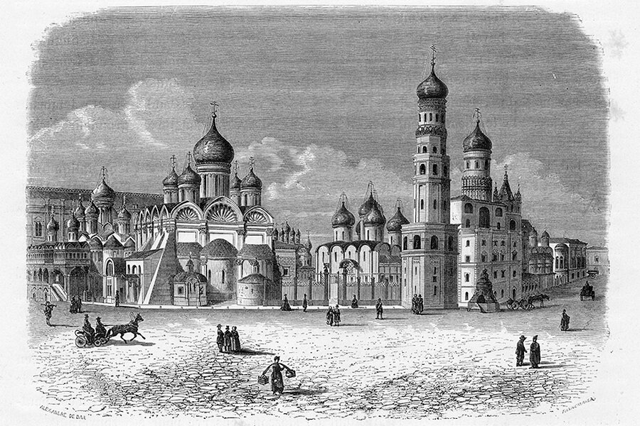 Картина соборная площадь московского кремля