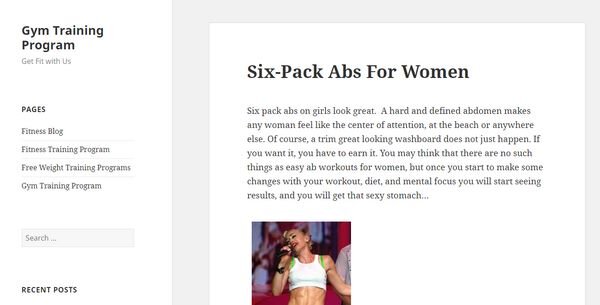Главная страница сайта Gymtrainingprogram