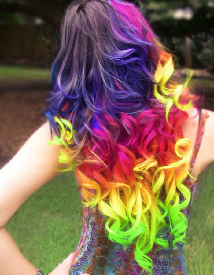 Pin by Kris on Hairstyles ♡ Hair dye colors, Rainbow hair color, Neon hair