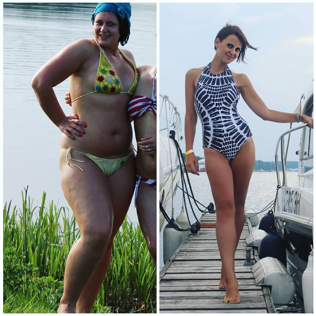 Похудение до и после с кг