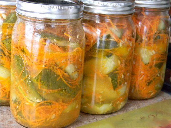 
Огурцы морковь по-корейски на зиму