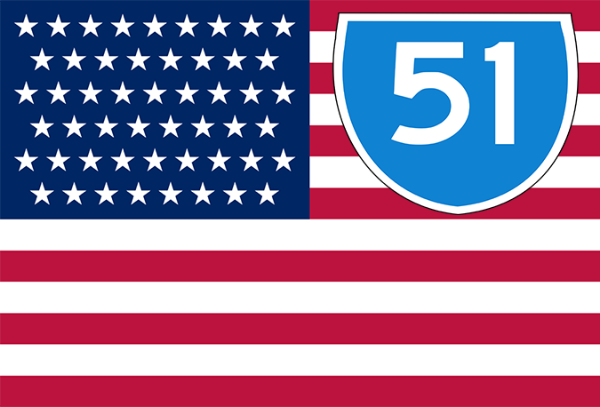 Флаг США 51 штат. Флаг США 52 штат. Пятьдесят первый штат Америки. 51 Штат флаг.