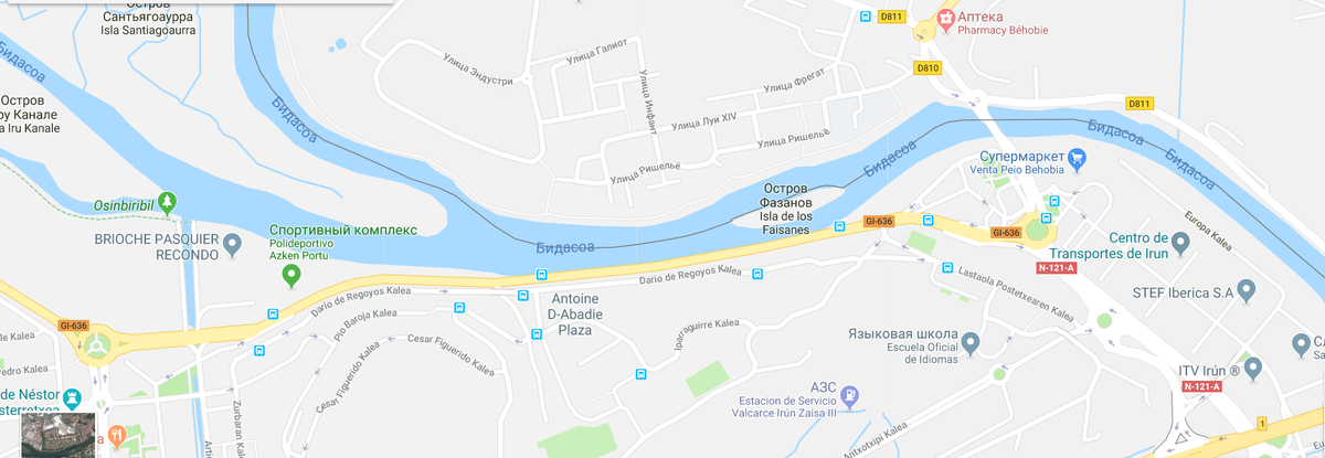 Остров Фазанов на Гугл карте