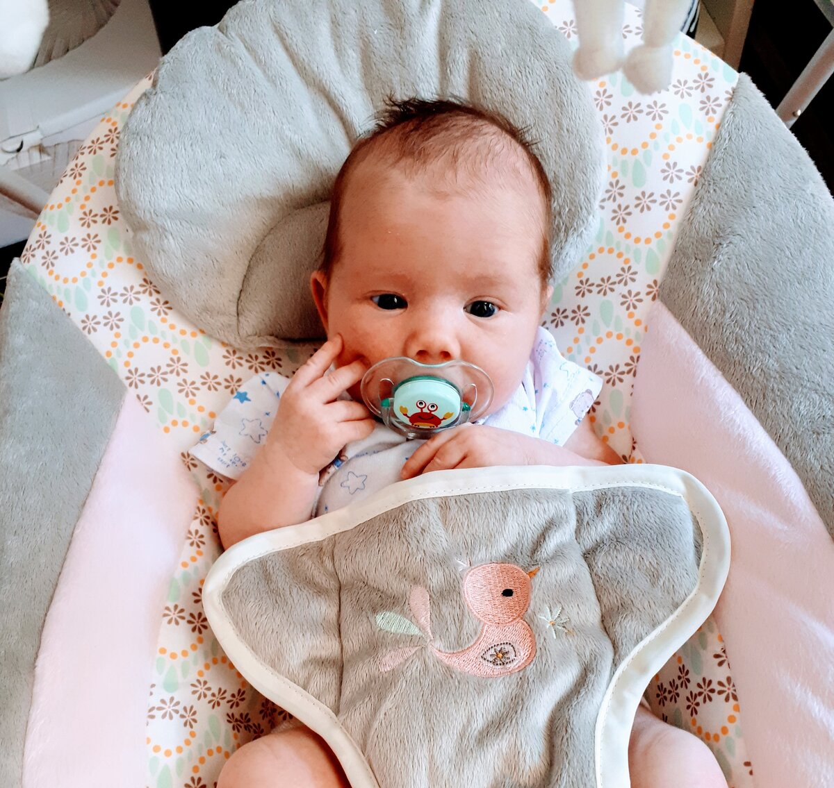 Обычно так проходит утро - пока я завтракаю, ребенок занят разглядыванием всего вокруг. 