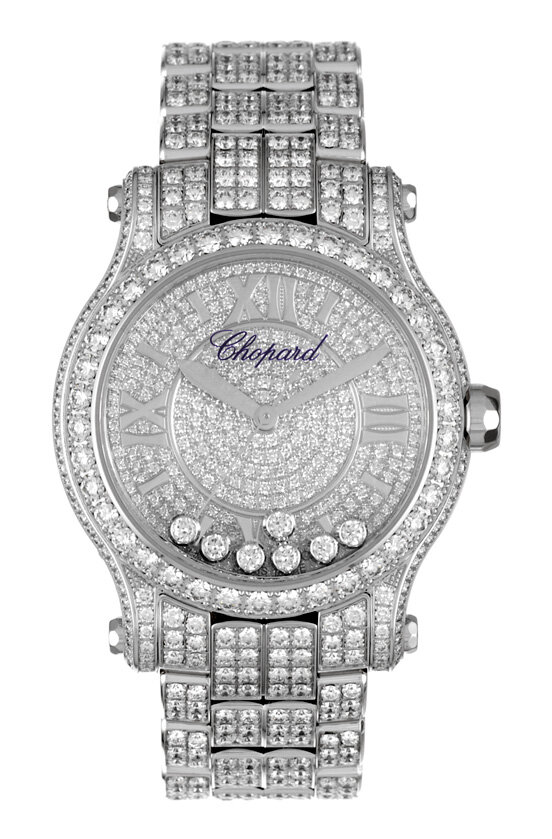Часы Chopard Happy Sport из 18-каратного золота с бриллиантами