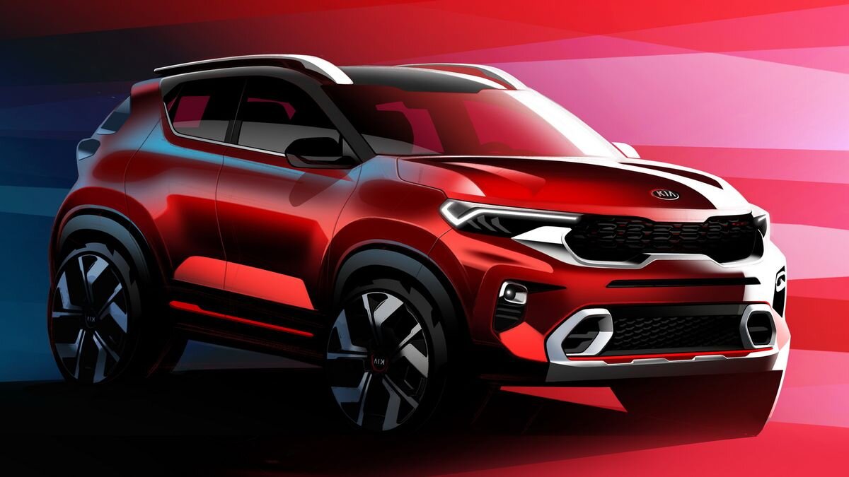Дизайнерские зарисовки экстерьера Kia Sonet