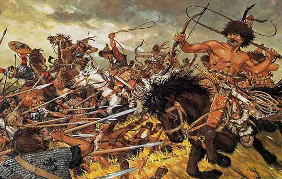 Гунны во время сражения