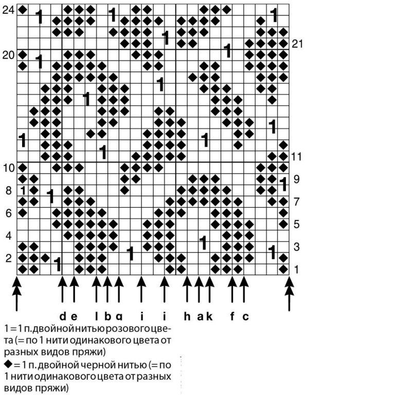 Жаккард без протяжек спицами схемы с описанием