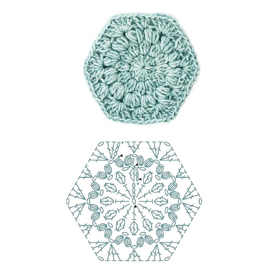 Схема для вязания объемного мотива крючком