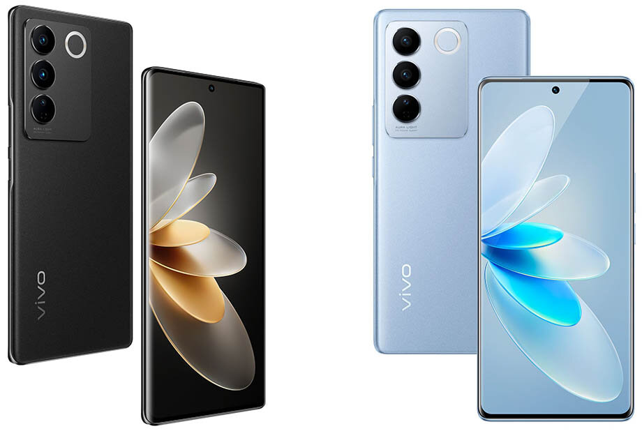 vivo V27 5G выпускается в двух цветовых решения: Noble Black  и Magic Blue