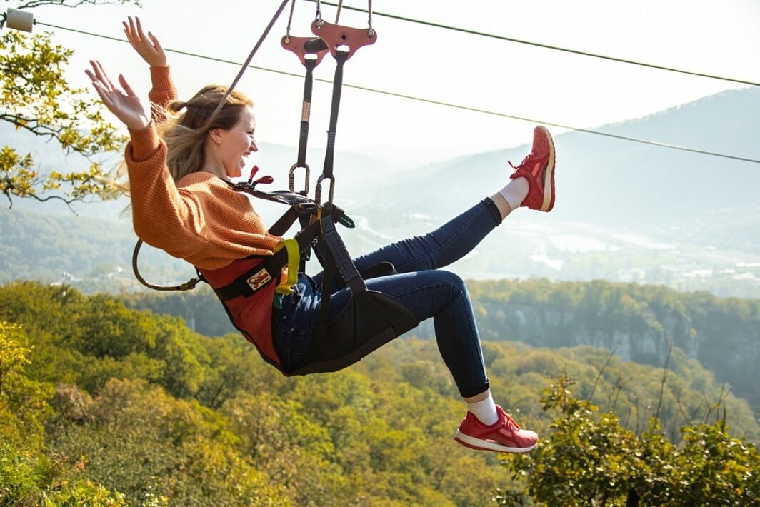 Скайпарк троллей Zipline