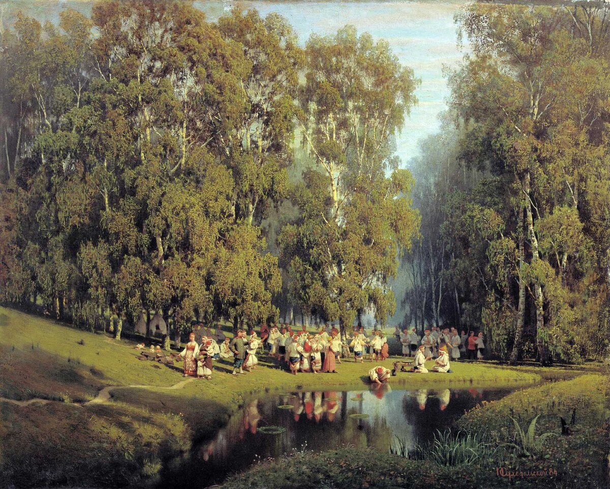 Суходольский Петр. Троицын День. 1884.  Коллекция Национального художественного музея Республики Беларусь