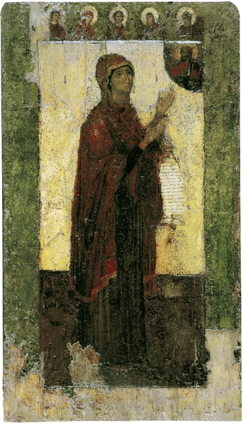 Боголюбская икона Божией Матери, еще до грибка