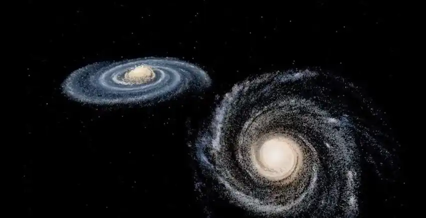 Модель столкновения Андромеды и Млечного Пути