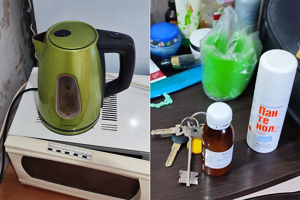     Чайник и лекарства, которыми женщина пыталась вылечить ребенка