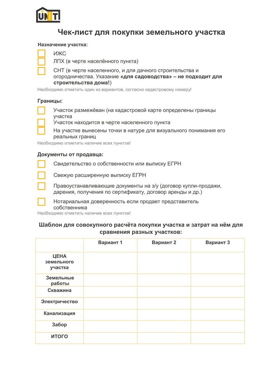 Чек-лист: как выбрать участок для строительства своего дома | UNIT | Дзен