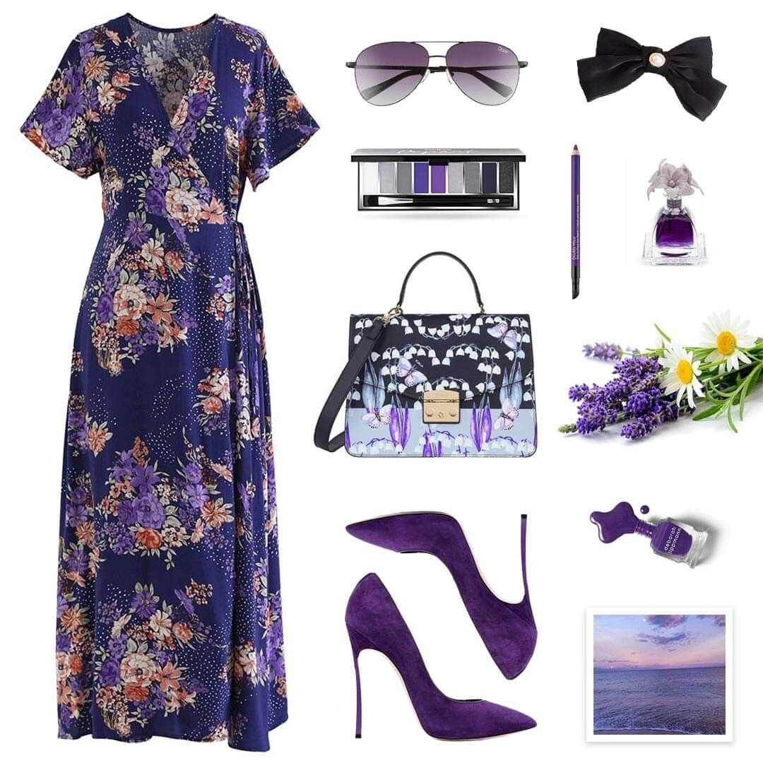 образы с фиолетовым платьем
