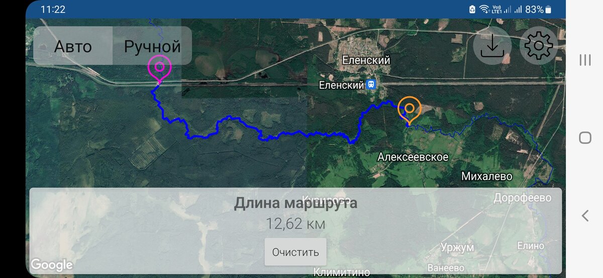 маршрут и длина прошлогоднего сплава по реке Номже