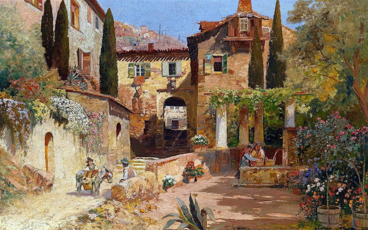 Алоис Арнеггер "Будни на Капри", источник thejigsawpuzzles.com