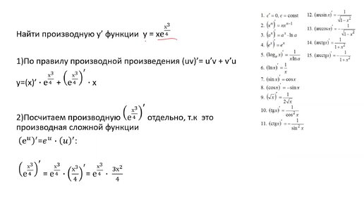 Вычисление производной функции (Задача 2)